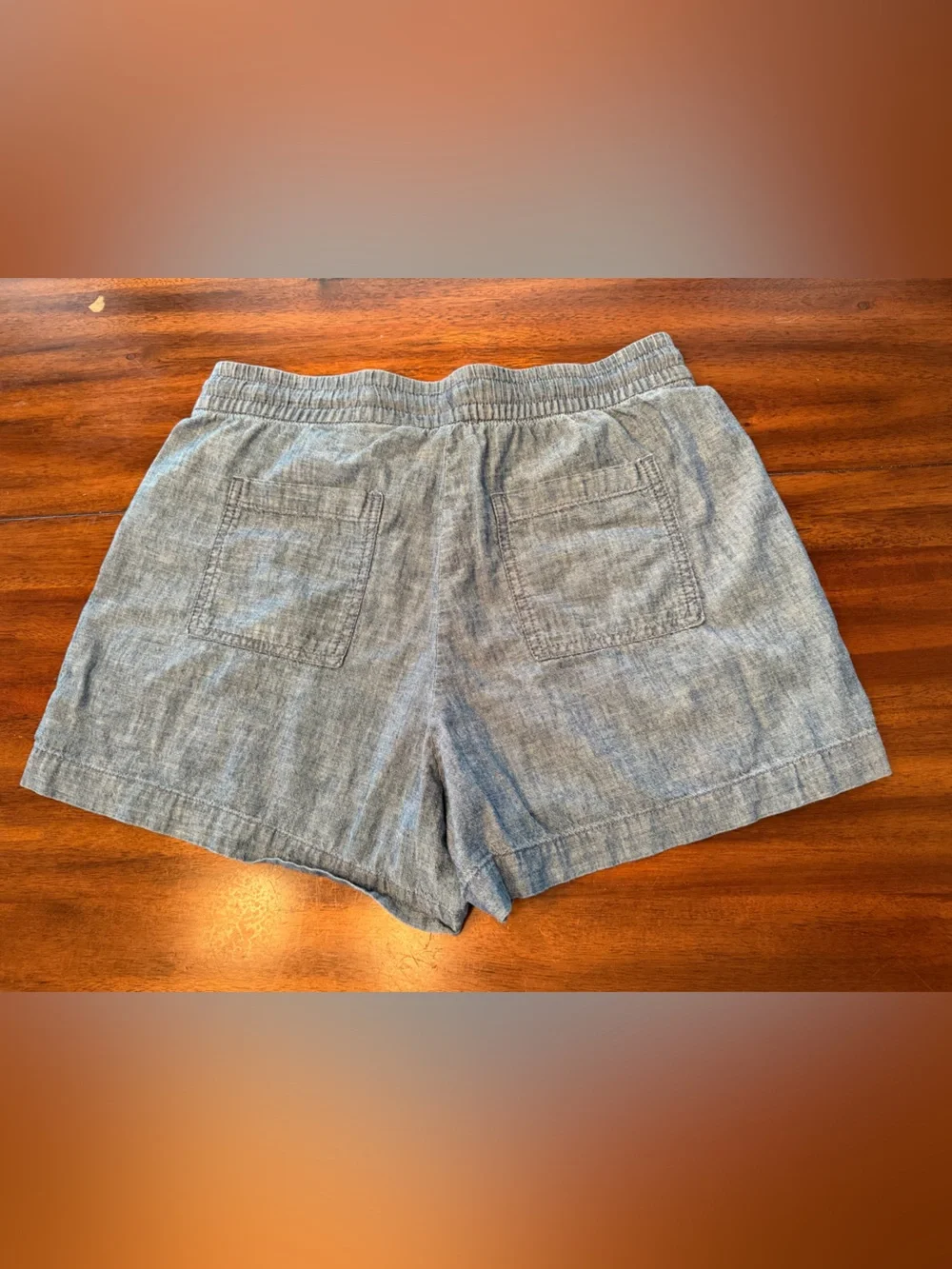 GAP Blue Drawstring Linen-Blend Athletic Shorts